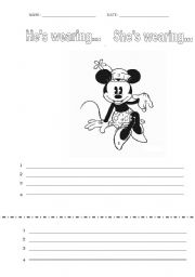 English worksheet: Hes wearing... (part 2)