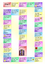 English Worksheet: Present Perfect Game