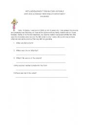 English worksheet: was were