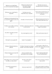 English Worksheet: friends and family conversation cards