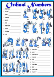 English Worksheet: ORDINAL NUMBERS