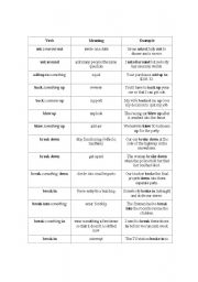 English Worksheet: verb