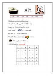 English worksheet: sh diagraph