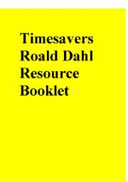 Timesavers Roald Dahl Resource Booklet