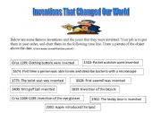 English Worksheet: Inventions That Changed Our World