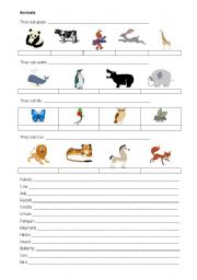 English worksheet: Animals 