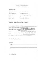 English worksheet: INFINITIVE & PERFECT INFINITIVE