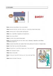 English Worksheet: AT THE BAKERY DIALOGUE