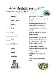English Worksheet: job definition