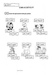 English Worksheet: Can - Cant