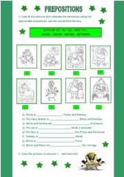 English Worksheet: Where is Shrek?