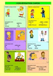 English Worksheet: CONVERSATION CARDS