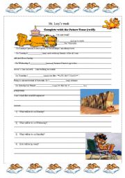 English Worksheet: Mr. Lazys week