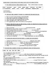 English Worksheet: COUNTABLE AND UNCOUNTABLE NOUNS/ QUANTIFIERS