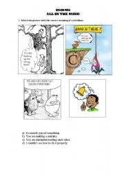 English Worksheet: IDIOMS - ALL IN THE MIND