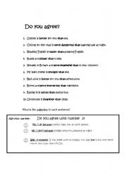 English worksheet: Do you agree?  Me and my city