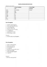 English worksheet: PRESENT CONTINUOUS & PRESENT SIMPLE