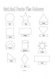 English Worksheet: CUT THE COLOUR