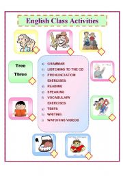 English Worksheet: English Class Activities