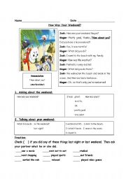 English Worksheet: How was your weekend