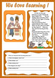 English Worksheet: We love learning