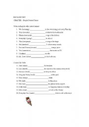 English worksheet: easy simple present