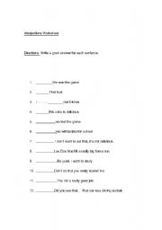 English worksheet: Interjections