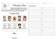 English Worksheet: Kidnapping Game