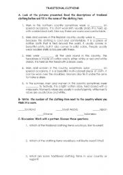 English Worksheet: traditional clothing