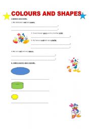 English worksheet: COLOURS AND SHAPES