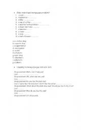 English Worksheet: shopping lesson