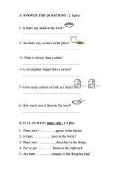 English worksheet: quiz