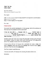 English worksheet: falling for you