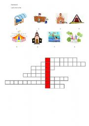 English Worksheet: crossword puzzle