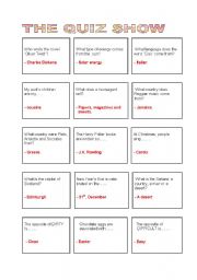 English Worksheet: THE QUIZ SHOW