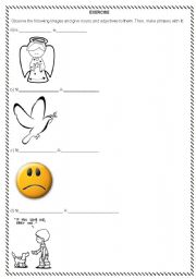 English Worksheet: Nouns and Adjectives Exercise