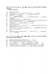 English Worksheet: articles