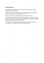 English Worksheet: My favourite shop!