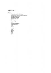 English Worksheet: Weather Vocab
