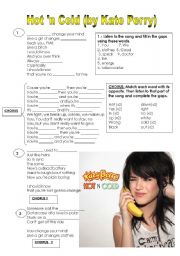 English Worksheet: Song Hot n Cold by Katy Perry