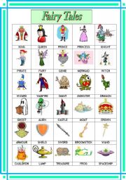 English Worksheet: Fairy Tales Pictionary (Poster)