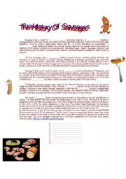 English worksheet: The History Of Sausages