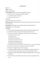 English Worksheet: lesson plan