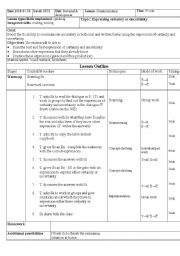 English Worksheet: Teaching expression of certainty and uncertainty