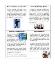 English Worksheet: Role play - meeting of the management of a company