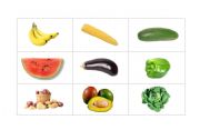 English worksheet: Fruit and vegetables flash cards - page 1