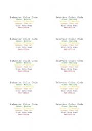 English Worksheet: behavior labels