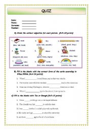 English worksheet: quiz1