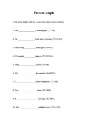 English worksheet: Present simple