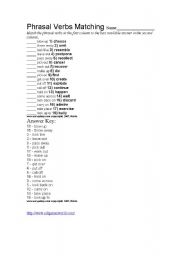 English Worksheet: phrasal verbs